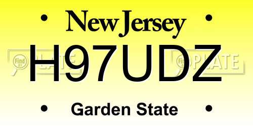 H97UDZ New Jersey License Plate