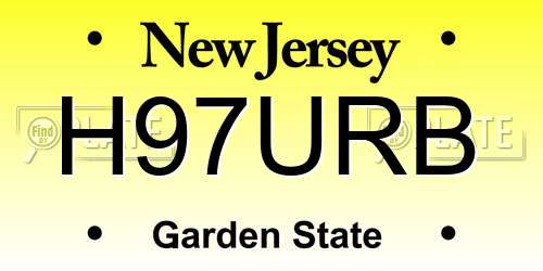 H97URB New Jersey License Plate