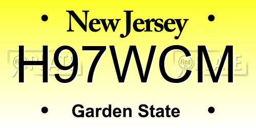 H97WCM New Jersey License Plate