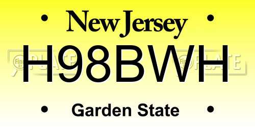 H98BWH New Jersey License Plate