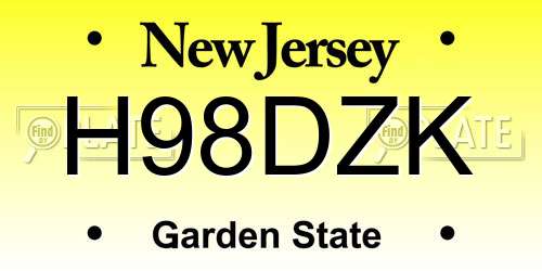 H98DZK New Jersey License Plate