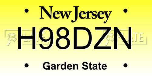 H98DZN New Jersey License Plate