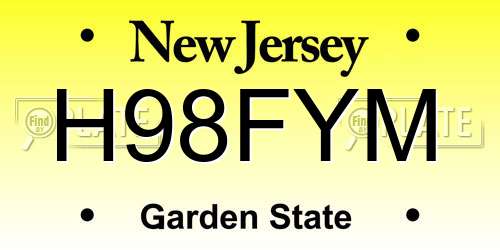H98FYM New Jersey License Plate