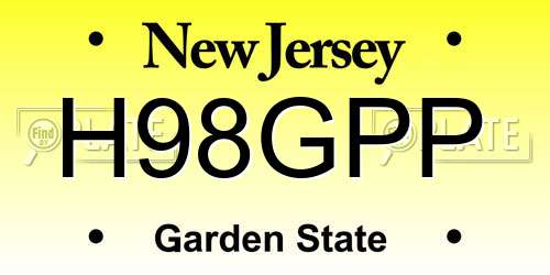 H98GPP New Jersey License Plate