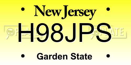 H98JPS New Jersey License Plate