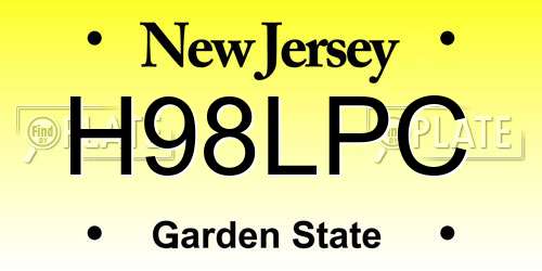 H98LPC New Jersey License Plate