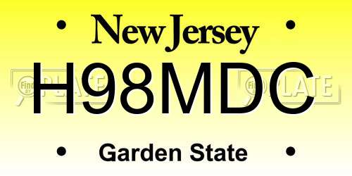 H98MDC New Jersey License Plate