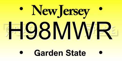 H98MWR New Jersey License Plate