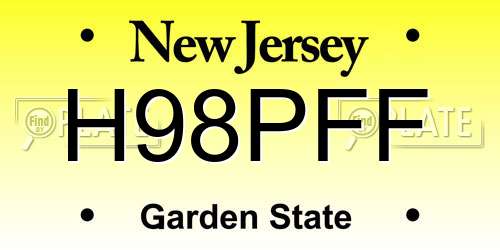 H98PFF New Jersey License Plate