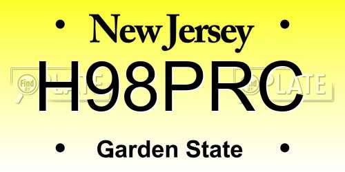 H98PRC New Jersey License Plate