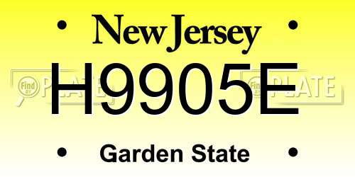 H9905E New Jersey License Plate