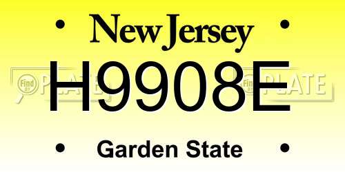 H9908E New Jersey License Plate