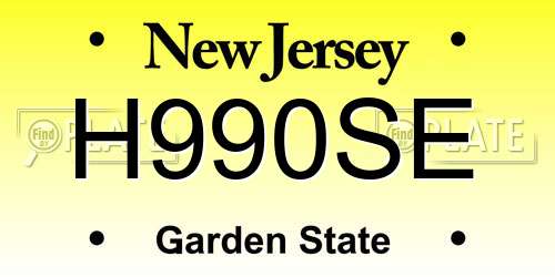 H990SE New Jersey License Plate
