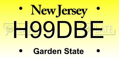 H99DBE New Jersey License Plate