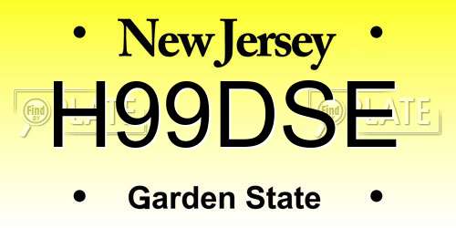 H99DSE New Jersey License Plate