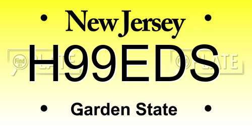 H99EDS New Jersey License Plate