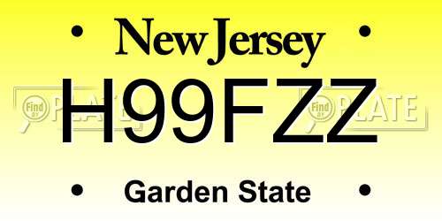 H99FZZ New Jersey License Plate
