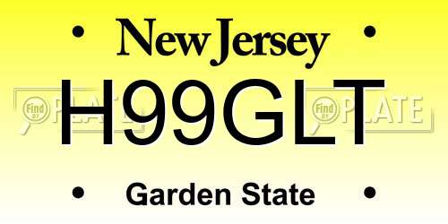 H99GLT New Jersey License Plate