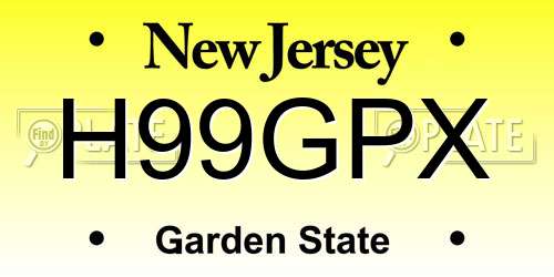 H99GPX New Jersey License Plate