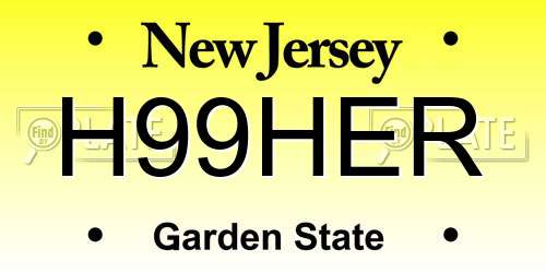 H99HER New Jersey License Plate