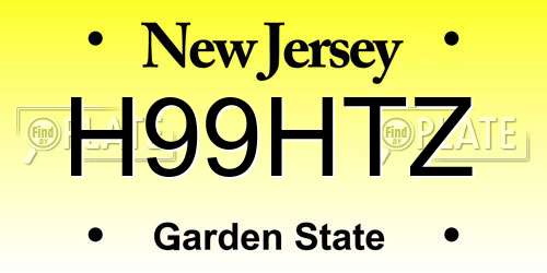 H99HTZ New Jersey License Plate
