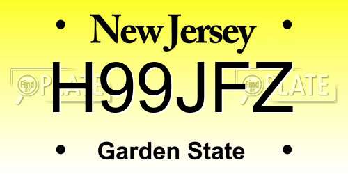 H99JFZ New Jersey License Plate
