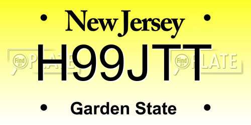 H99JTT New Jersey License Plate