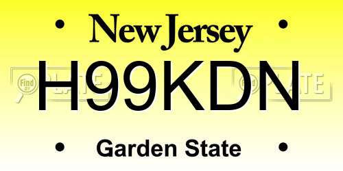 H99KDN New Jersey License Plate