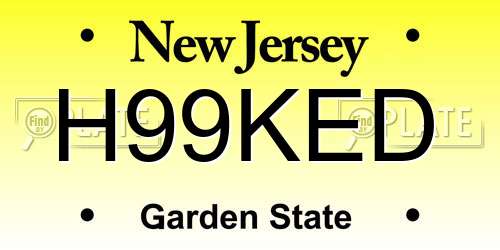 H99KED New Jersey License Plate