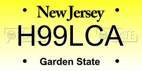 H99LCA New Jersey License Plate