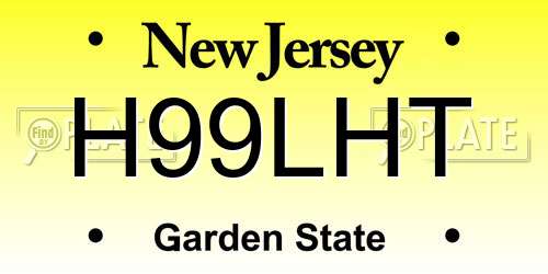 H99LHT New Jersey License Plate