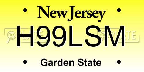 H99LSM New Jersey License Plate