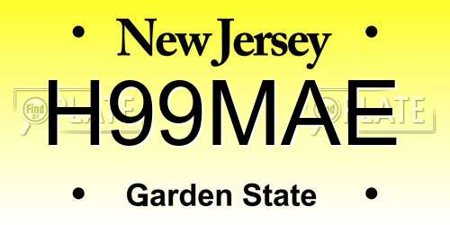 H99MAE New Jersey License Plate