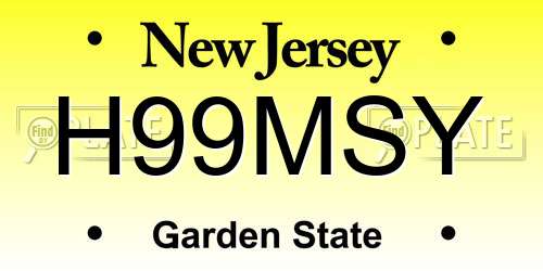 H99MSY New Jersey License Plate