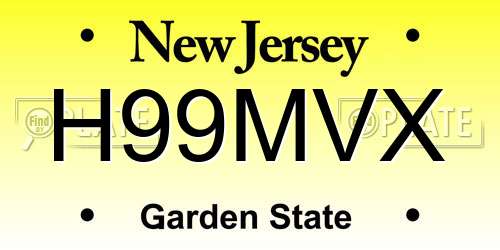 H99MVX New Jersey License Plate