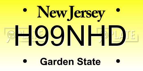 H99NHD New Jersey License Plate