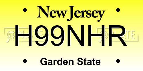 H99NHR New Jersey License Plate