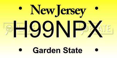 H99NPX New Jersey License Plate