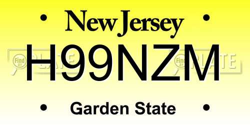 H99NZM New Jersey License Plate