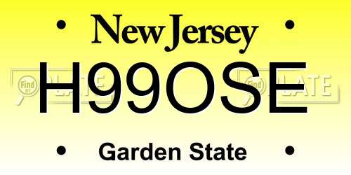 H99OSE New Jersey License Plate