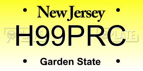 H99PRC New Jersey License Plate