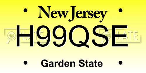 H99QSE New Jersey License Plate