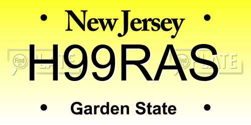 H99RAS New Jersey License Plate