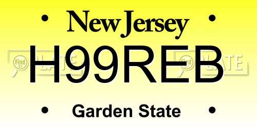H99REB New Jersey License Plate