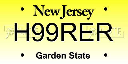 H99RER New Jersey License Plate