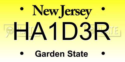 HA1D3R New Jersey License Plate