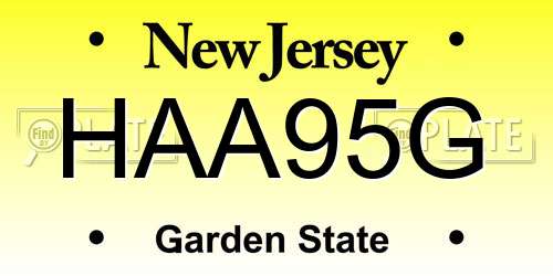 HAA95G New Jersey License Plate