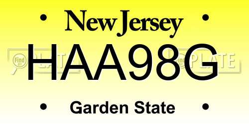 HAA98G New Jersey License Plate