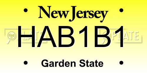 HAB1B1 New Jersey License Plate