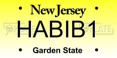 HABIB1 New Jersey License Plate